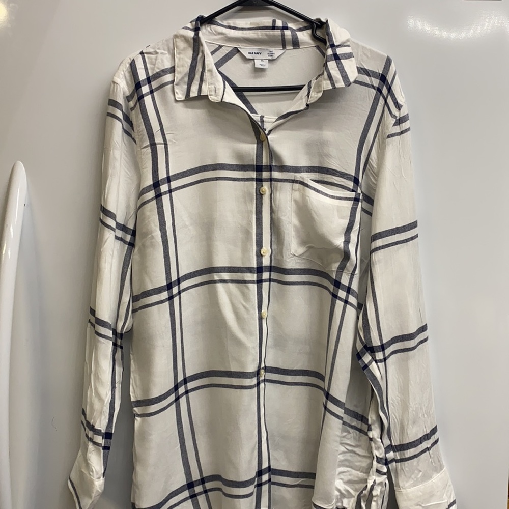 Black and white button up